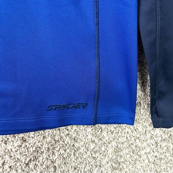 Spyder Sweatshirt Men’s Medium Blue 1/2 Neck Zip Pullover Jacket - Picture 4 of 6